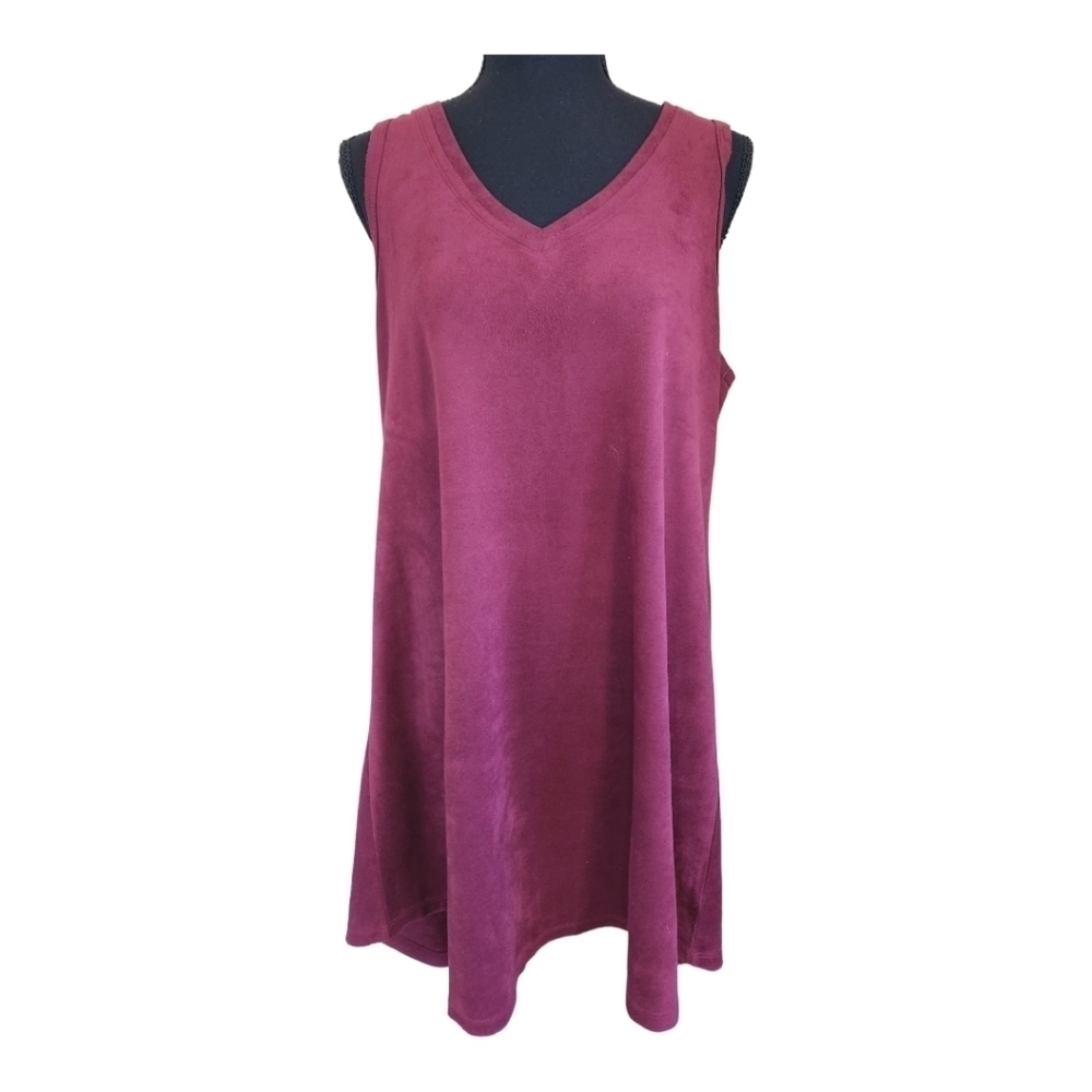 ANOTHER LOVE sleeveless A-line knit dress purple red size medium